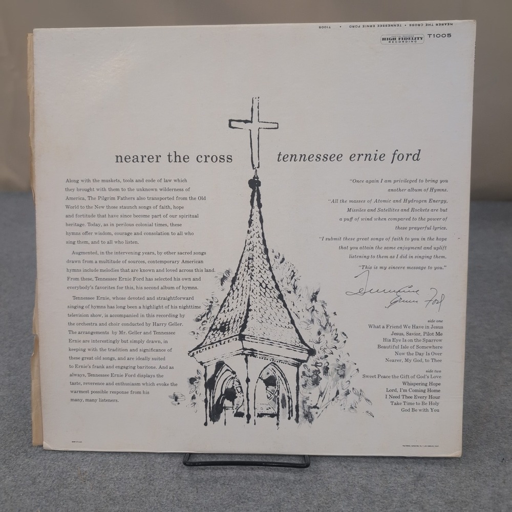 Tennessee Ernie Ford Nearer the Cross Vinyl LP Capitol T-1005‎ Gospel Hymns 1958 - Picture 2 of 6